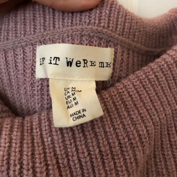 Dusty Pink Off The Shoulder Sweater - Picture 3 of 3